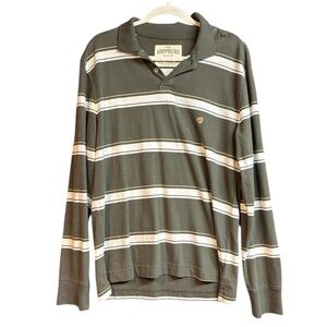 Aeropostale Striped Henley Y2K Long Sleeve Shirt